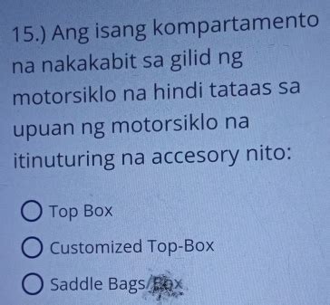ang isang kompartamento na nakakabit sa gilid ng motorsiklo